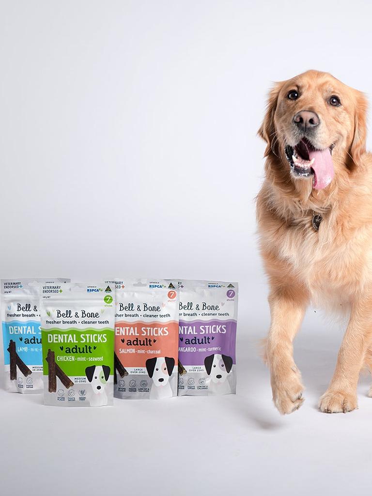 They offer an inclusive range dental sticks for pups of all ages. Picture: Bell and Bone.