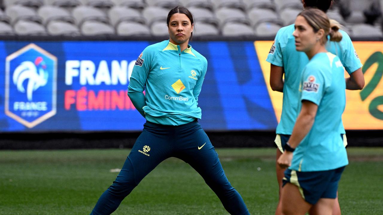 Sam Kerr and her Matildas will embrace the expectation, their coach says. Picture: William West / AFP