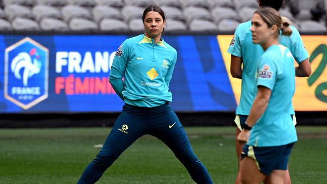 Sam Kerr and her Matildas will embrace the expectation, their coach says. Picture: William West / AFP