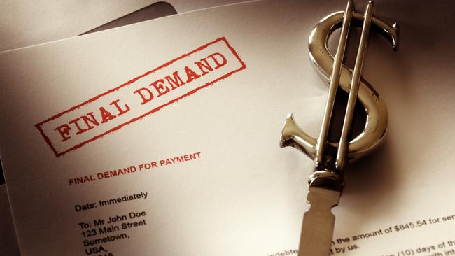 Final demand notice concept for debt, past due and overdue payment