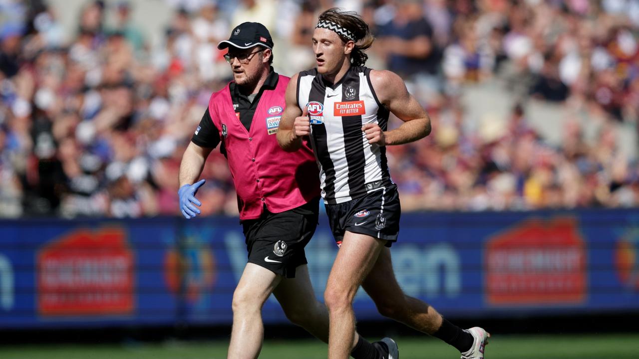 Nathan Murphy comes from the ground in the grand final. Picture: Getty Images