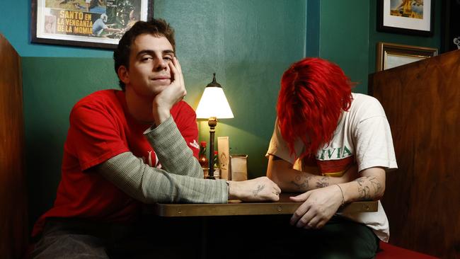 DAILY TELEGRAPH 19TH DECEMBER 2024Pictured at  The Beaver Dining Parlour in Bondi are Australian guitar-pop duo Royal Otis , Otis Pavlovic and Royel Maddell.Picture: Richard Dobson