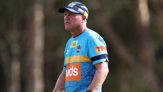 Gold Coast Titans coach Garth Brennan looks to have few options to sign big-name new players for next season. Picture: Jason O'Brien