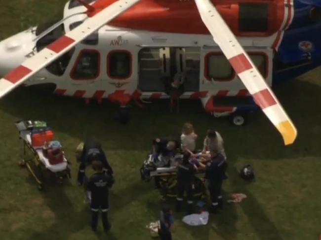 A three-year-old was taken to hospital with an injured arm. Picture: 7NEWS