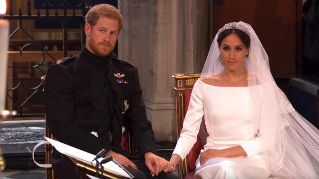 Prince Harry and Meghan Markle listened intently as Rev Curry delivered his message. (Pic: BBC)