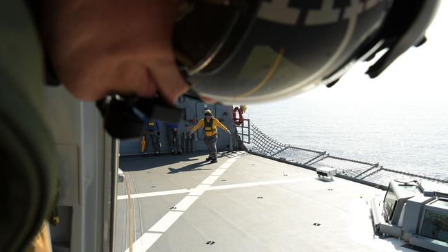 Operation Kakadu onboard the HMAS Perth. Picture: (A)manda Parkinson