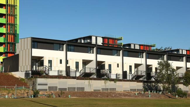 Commonwealth Games Village town houses under construction on the Gold Coast. Picture Mike Batterham.