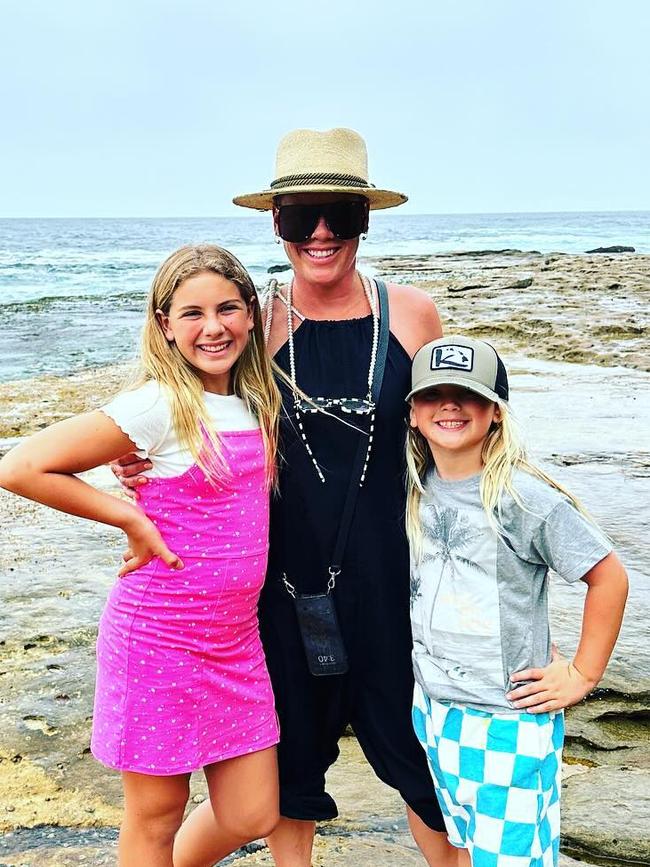 Pink and kids Willow and Jameson spent the day at Bondi. Picture: Instagram
