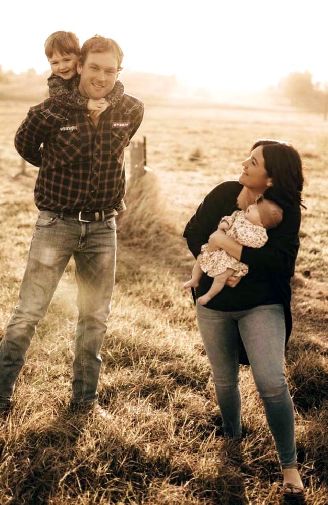 Michael Francis and Dominique Facer with their son Memphis and daughter Paisley.