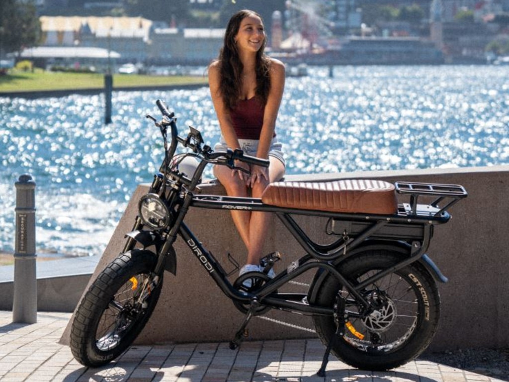 The e-bike phenomenon has exploded on the scene in wealthy, seaside suburbs in the last 12 months. DiRodi’s best-selling Rover model (above) retails at just under $3,500. Picture: DiRodi