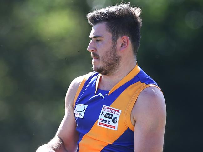 Bryce Batty for Lilydale. EFL (Div 2): Lilydale v Waverley Blues. Saturday, April 8. 2017 Picture: David Crosling