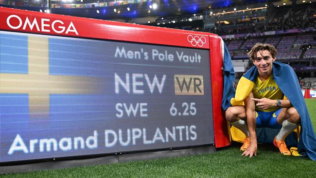 Sweden's Armand Duplantis set his ninth world record in Paris. Picture: Kirill Kudryavstev/AFP