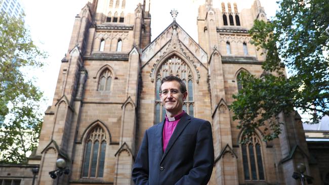 16/4/19: Anglican Bishop Michael Stead at St Andrews Cathedral in Sydney. Picture: John Feder