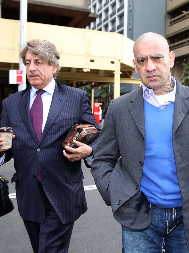 Lawyer Brett Galloway (L) and ex bikie Sam Ibrahim (R)