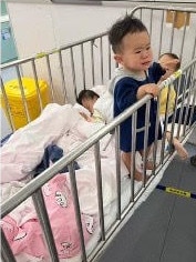 Babies in a Shanghai Covid hospital (source: Weibo)