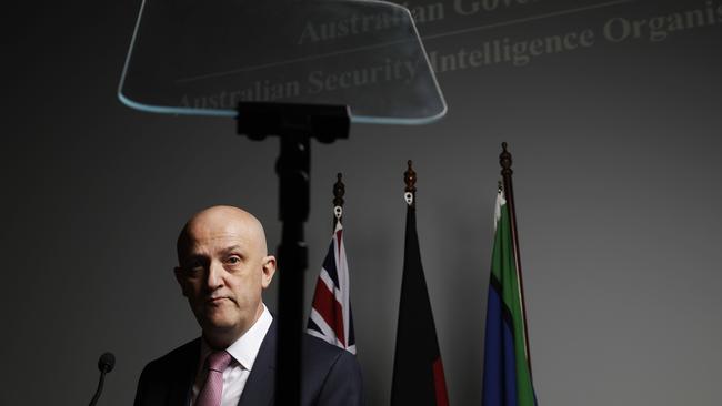 Director-General of Security of Australian Security Intelligence Organisation Mike Burgess at the Canberra headquarters in February. Picture: Sean Davey