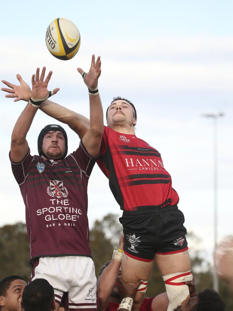 GCDRU major semi final between Colleges Knights and Nerang Bulls. Picture: Glenn Campbell