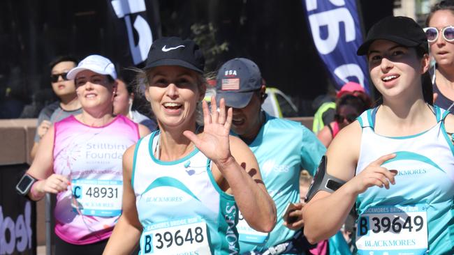 Lynette Mallison doing the Bridge Run at the Blackmores Sydney running festival.