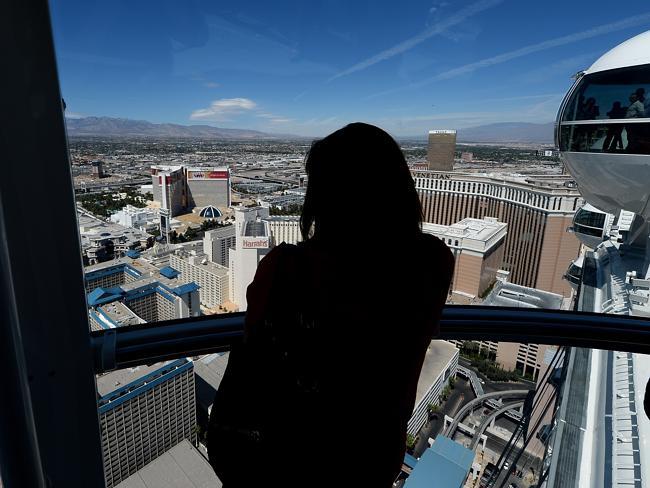 A view from a cabin on the Las Vegas High Roller on its opening day. Picture: Getty