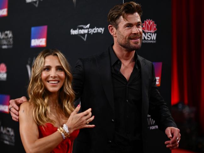 Elsa Pataky and Chris Hemsworth at the 2022 AACTA Awards, where Hemsworth won the Trailblazer accolade. Picture: James Gourley/Getty Images