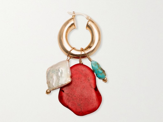 Éliou Proust Gold-Plated Howlite, Pearl And Turquoise Earring