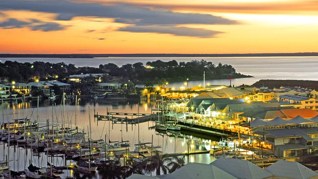 ESCAPE: DARWIN SUMMER .. David May story .. Cullen Bay Marina and restaurant precinct at sunset. Picture: David Silva, Tourism NT.