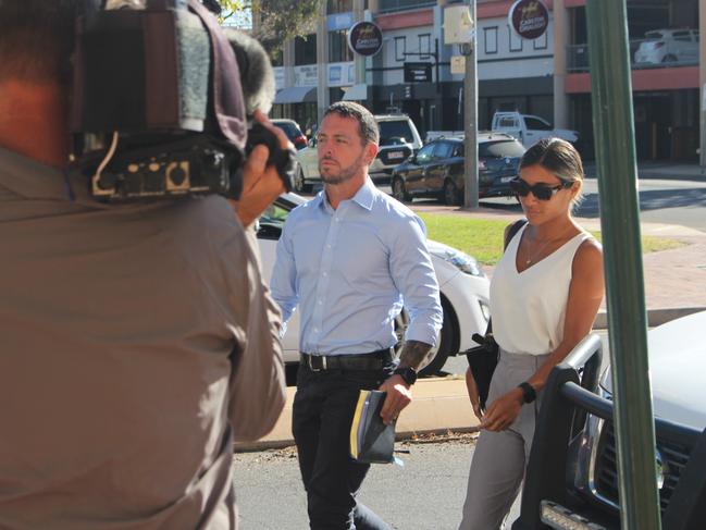 Former NT Police constable Zach Rolfe arrives at the Alice Springs Local Court on Monday. Picture: Jason Walls