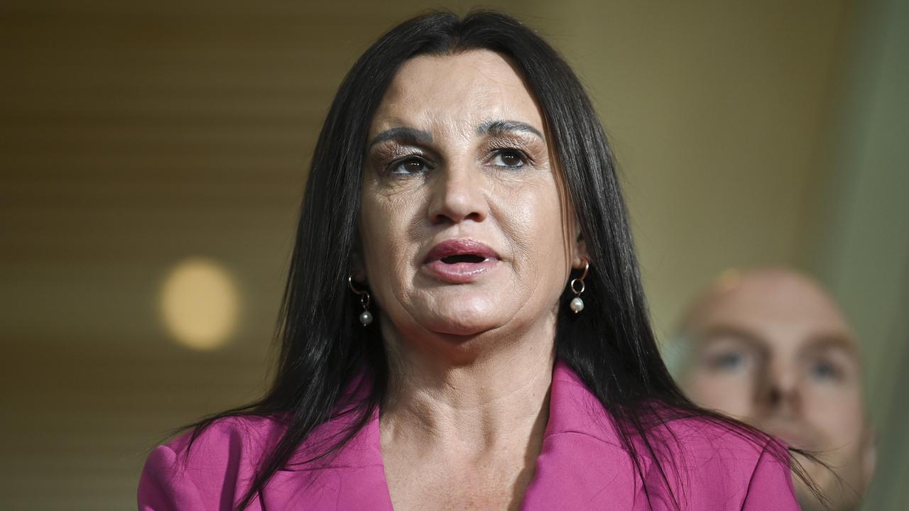 Senator Jacqui Lambie at a press conference at Parliament House in Canberra. Picture: NCA NewsWire / Martin Ollman