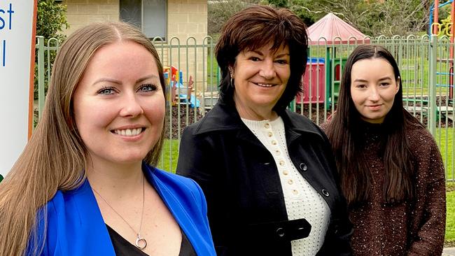 ac.care foster care manager Dani Atkinson with Mount Gambier carer recruitment and assessment staff Lisa Fry and Mikayla Chivers are urging caring adults in the Limestone Coast to open their hearts and homes to vulnerable children in need of foster care placements. Picture: ac.care