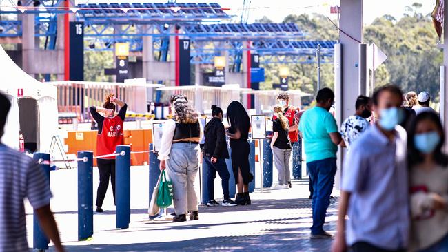 Qudos Bank Arena was NSW’s major vaccine centre. Picture: Flavio Brancaleone