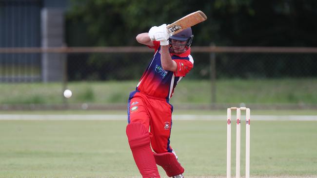 Mulgrave batsman Matthew Wilkins in action in the Cricket Far North Grand Final match between Rovers, held at Griffiths Park. Picture: Brendan Radke