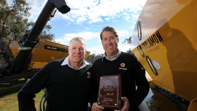 Coolamon director Bruce Hutcheon (left) and son Heath report booming production. Picture Yuri Kouzmin