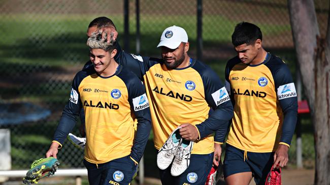 Dylan Brown, Junior Paulo and the Parramatta Eels have enjoyed a long turnaround between games. Picture: Adam Yip