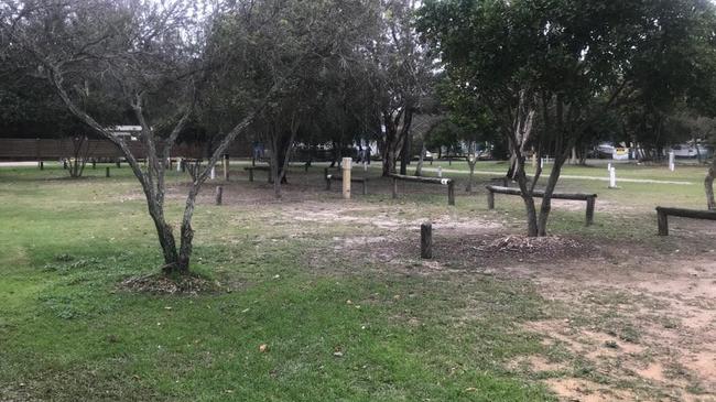 No caravans in sight at this campsite on North Stradbroke Island during last week’s school holidays.