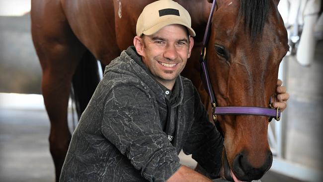 Sunshine Coast racing trainer Damien Batters says there’s plenty of excitement surrounding his stables newly acquired runner, Giant Thunder. Picture: Patrick Woods.