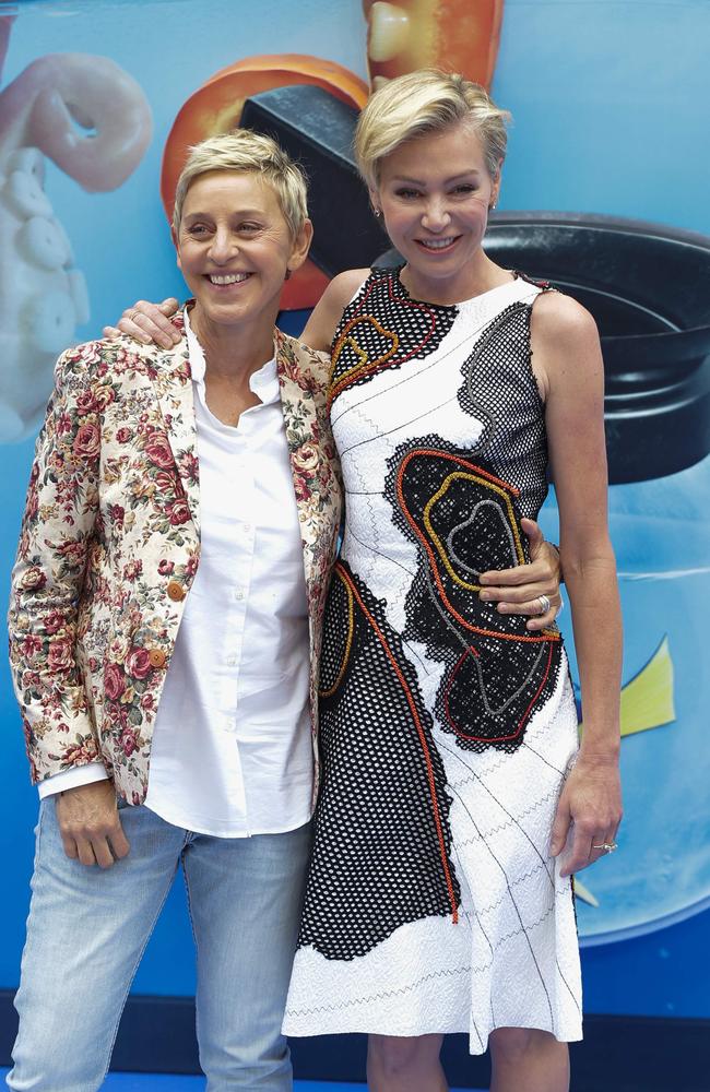 Ellen DeGeneres and Portia de Rossi. Picture: AFP/Daniel Leal-Olivas