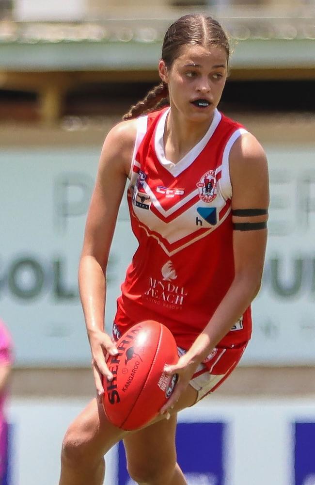 Annabel Kievit becomes the NT’s latest AFLW talent, being picked up at pick 52 in the 2023 AFLW Draft. Picture: AFLNT Media.