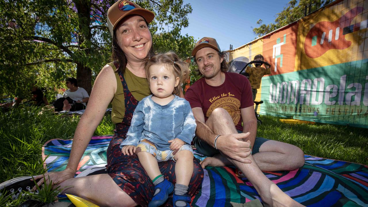 Janna, Meg, Jack and Alfie attend WOMAD Day 3. Picture: Emma Brasier