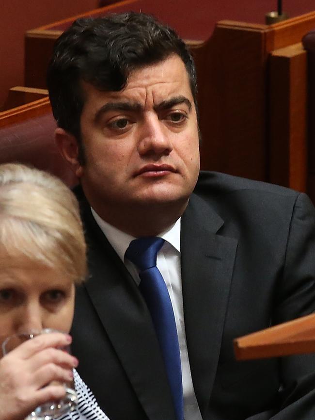 Senator Sam Dastyari in the Senate chamber today. Photo: Kym Smith