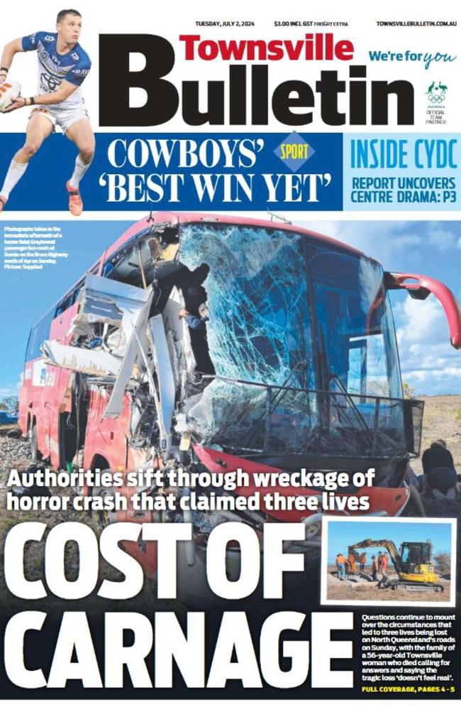 Townsville Bulletin 2024 front page