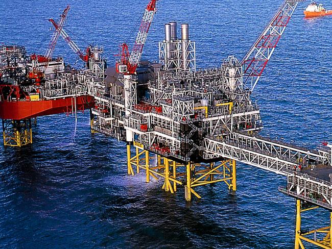 BHP oil rig in Liverpool Bay.britain/Oil/rigs