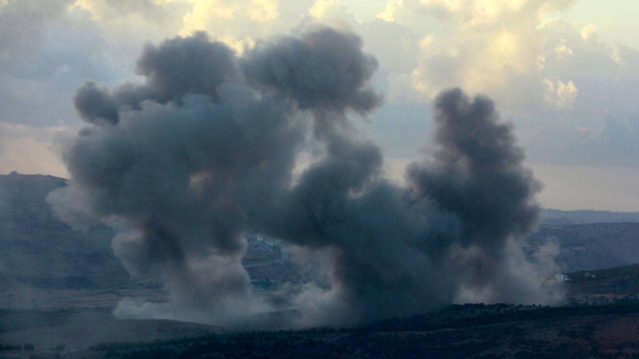 Smoke billows from the site of an Israeli air strike that targeted the southern area of Dimachqiyeh on September 15. Picture: Rabih Daher/AFP