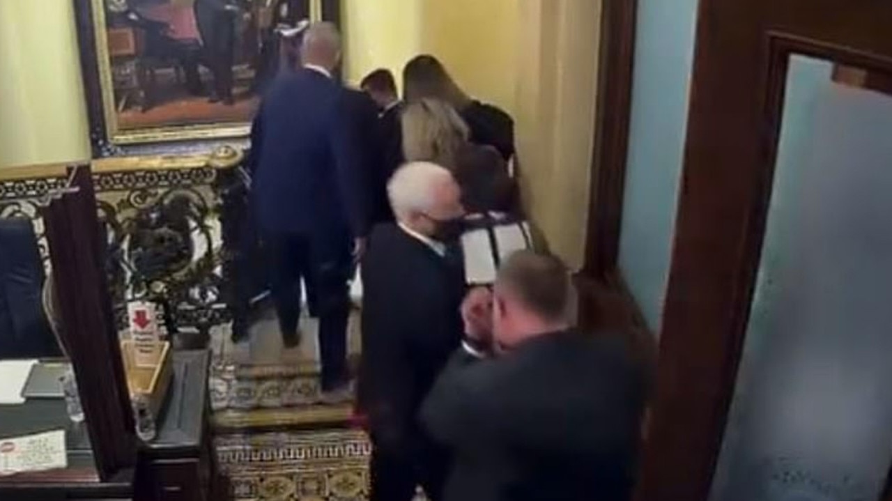 Pro-Trump rioters breached the Capitol and forced Mr Pence and other politicians to take refuge in secure areas of the building.