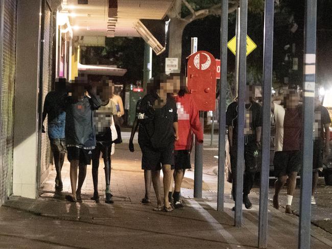 ## Please Note Faces are Blurred ## 21/01/2023: Young Indigenous Australians on the street in Alice Springs. Picture: Liam Mendes / The Australian