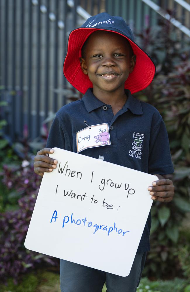 Our Lady of Lourdes prep student Deng on the first day of school, Wednesday, January 29, 2025. Picture: Kevin Farmer