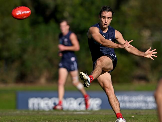 Old MelburniansÃ Benjamin Harding during the VAFA Old Melburnians v St Kevins football match at Elsternwick Park in Brighton, Saturday, April 29, 2023. Picture: Andy Brownbill