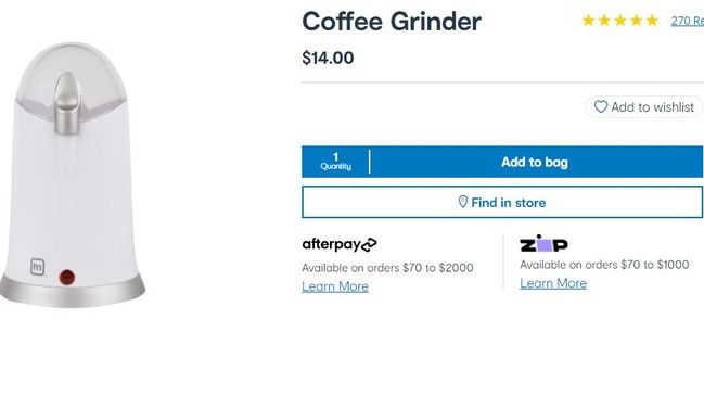 A theory on why Kmart’s coffee grinder is ‘always sold out’ has emerged online. Picture: TikTok