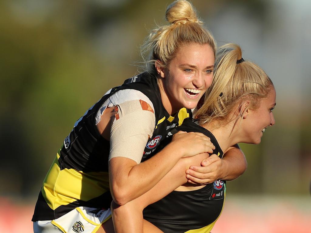 The Tigers weren’t complaining after their win over the Eagles. Picture: AFL Photos/Getty Images