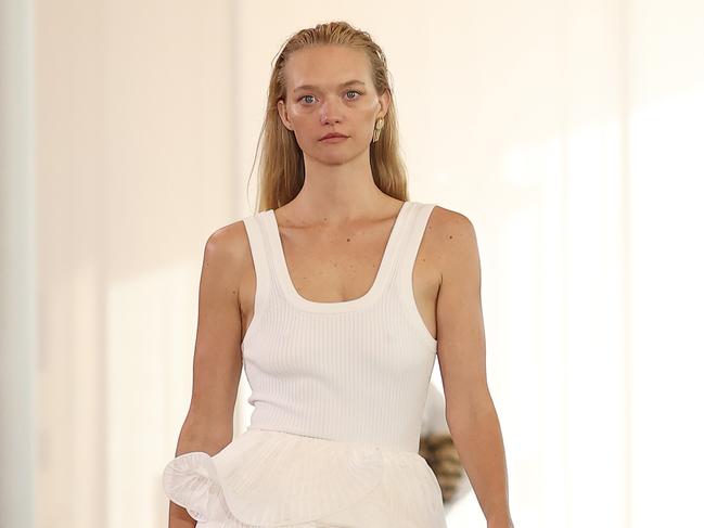 SYDNEY, AUSTRALIA - MAY 16: Gemma Ward walks the runway during the Aje show during Afterpay Australian Fashion Week 2023 at the Sydney Modern Project on May 16, 2023 in Sydney, Australia. (Photo by Brendon Thorne/Getty Images for AAFW)