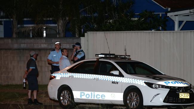 Police at the crime scene. Picture: Bill Hearne